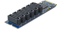 HFiber M.2 (M Key) to 6Xsata Adapter, SATA3.0, No-Riad, Asmedia ASM1166 Chip, f picture