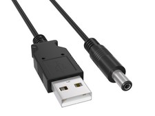 6ft USB to 5V DC Power Cable 5.5x2.1mm Barrel Plug Power Only Black picture