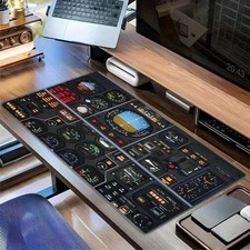 An Oversized Black Desk Mat with a Strong Technological Feel, Essential for Ga picture