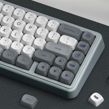 PBT Keyboard Keycaps White Grey MOA Profile Custom Mechanical Keycaps picture