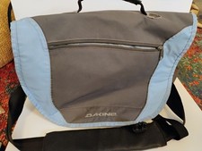 Dakine Laptop Messenger Bag Grey Light Blue Crossbody Commuter School Pack picture