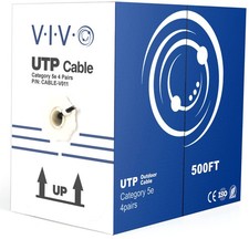 Black 500ft Bulk Cat5e, Ethernet Cable, Pull Box, Cat-5e Wire, Waterproof picture