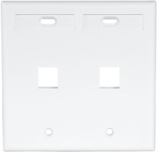 2-Port Dual Gang QuickPort Wallplate with ID Windows, 42080-2WP, White picture
