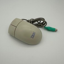 Vintage IBM Wired PS/1 Computer Ball Mouse M-SAU-IBM6 White 10L6144 10L6145 picture