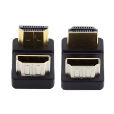 2pcs HDMI 1.4 Type-A to HDMI Port Saver Opposite U Shape Back Angled Adapter picture