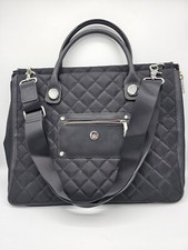 Knomo London Aurora Quilted Laptop Bag Black Expanding Padded With Strap picture