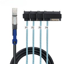 Mini SAS HD SFF-8644 to SFF-8482 29Pin 2 in 1 RAID SATA Hard Drive Data Cable picture