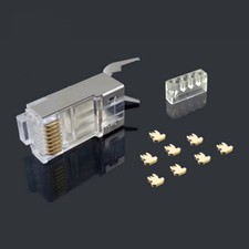 50pcs RJ45 Connector Cat6a Cat7 RJ45 plug shielded 8P8C Network Crimp Connectors picture