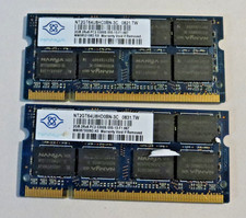 4GB Kit 2x2GB DDR2 667MHz PC2-5300S Laptop RAM Nanya NT2GT64U8HC0BN-3C Pair picture