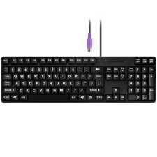 M MC Saite MCSaite Wired PS2 104 Keys Computer Keyboard - Big Print Black picture