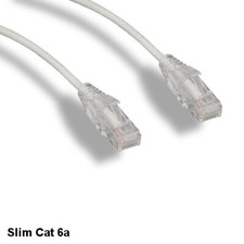 Kentek White 15ft Ultra Slim Cat6A Patch Cable 28AWG UTP Snagless Ethernet RJ45 picture