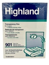 100 Sheets 901 Clear 3M Highland Transparency Film Copier Projector 8 1/2 x 11” picture