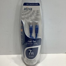 Ativa Cat. 5e Utp Patch Cable - 1 X Rj-45 Male 7ft Blue, New Sealed Package picture