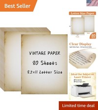 80 Sheets of 8.5x11 Vintage Parchment Paper - Double-Sided for Elegant Invita... picture