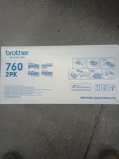 Genuine BROTHER TN760 2-PACK Black Toner Cartridges 3000 Page Yield New Sealed picture