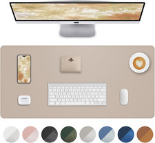 Leather Desk Protector, Large Mouse Pad, Non-Slip, Waterproof PU Leather Blotter picture