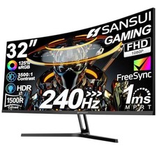 SANSUI 32 Inch Curved 240Hz Gaming Monitor High Refresh Rate, FHD 1080P Gaming picture
