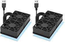 80mm 2X 4010 Ultra-Thin Silent USB Radiator Fan with 5mm Aluminum Heat Sink a... picture