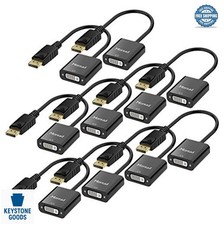 DisplayPort to DVI Adapter 10 Pack Male to Female 1080p Black for Monitor picture