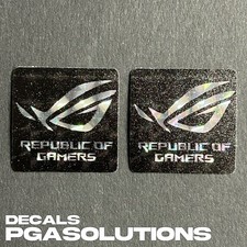 2x Asus ROG Prismatic Desktop / Laptop Custom Sticker Label (NEW) picture