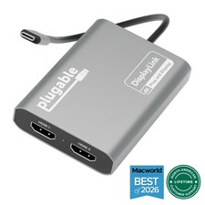 Plugable Dual Monitor USB-C to HDMI Adapter, 4K 60Hz picture