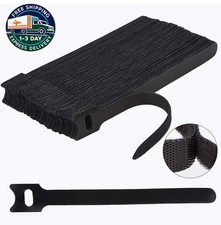 60 bridas reutilizables de 6'', correas ajustables para cables - Negro picture
