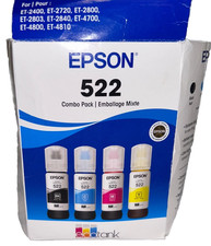Genuine Epson 522 Ink Bottles Combo for ET-2720 2803 4700 Printer-OEM-4PK picture