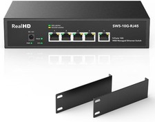 5 Port 10Gb RJ45 Web Managed Ethernet Network Switch w/5x10 Gigabit Base-T Port picture