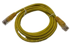 Yellow Ethernet Patch Cable RJ-45 Male to Male Round 6 ft Universal picture