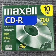 Maxell CD-R 700MB 80min Recordable Disc 10pk 1x To 24x Certified picture