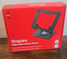 Staples Adjustable Laptop Stand Gray Ergonomic Desktop Riser Holds Up to 11lb picture