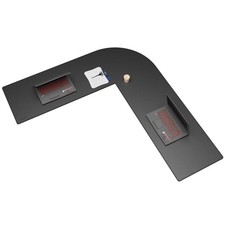 66.9x61.8x19.7 Inch Black PU Leather LShaped Desk Pad Blotter Corner Mat picture