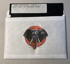 Strip Blackjack Apple II Software Double Sided 5.25” Floppy Disk picture