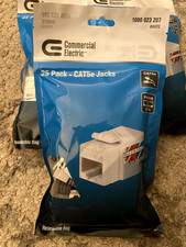 Commercial Electric CAT5e Jacks - White (25-Pack) resealable bag picture