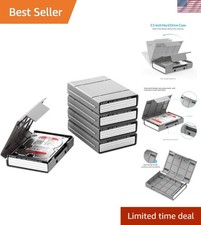 5 Pack 3.5 Inch Shockproof & Dustproof HDD Case - Ultimate Protection for You... picture