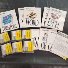 Vintage Microsoft Office 4.2 for Windows Original Floppy Disks & Manuals 1994 picture