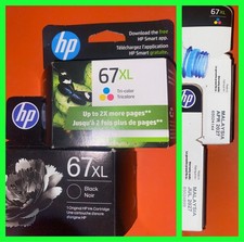 HP 67XL Black & HP 67XL color Ink Cartridge Combo 2pk NEW/ SEALED 2027-2028 picture