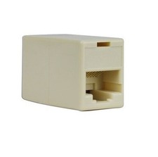 CHN LOT 2 RJ45 to RJ45 Female Female Ethernet Network Inline RJ-45 Coupler Beige picture
