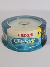 Maxell CD-RW 25 Pack 700MB 80 Min 1x-4x Rewritable Blank Discs Sealed picture