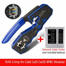 Network RJ45 Crimp Tool Pass Through Modular CAT6  Crimping Lan Cable Tester picture