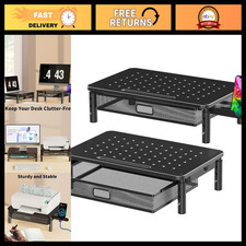 2 Pack Adjustable Monitor Stand Riser with Metal Drawer, Ergonomic Height Option picture
