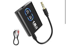1Mii ML300 Bluetooth 5.3 Transmitter Receiver aptX Low Latency Dual Link AUX RCA picture