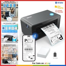 Thermal Label Printer 4x6 Bluetooth USB Direct No Ink 203 DPI For Shipping picture