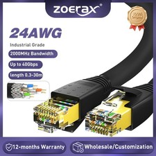 ZoeRax CAT8 Ethernet Cable 24AWG 40Gbps 2000Mhz 8m 10m 15m 20m 30m picture