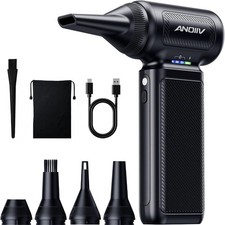 130000RPM Electric Air Duster 3 Speed Compressed Air Blower 5 Nozzles Keyboard picture