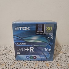 TDK DVD+R 16x 4.7 GB 30 PACK DVD Recordable Sealed NEW picture