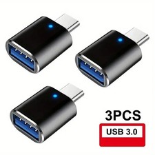 LED USB-C 3.1 Male to USBA Female Adapter Converter OTG Type C Android Phone LOT picture