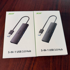 LOT of 2 New Acer 5-in-1 USB 3.0 Hub - Male: USB-A --- Female: 4x USB-A 3.0 Data picture