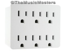 Electrical Socket 6-Way Power Splitter Tap 6 Outlet AC Wall Plug Adapter Cover picture