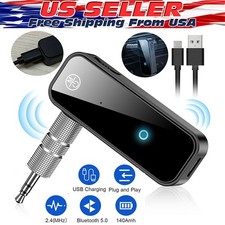 USB Wireless Bluetooth 5.0 Transmitter Receiver 2in1 Audio Adapter 3.5mm Aux Car picture